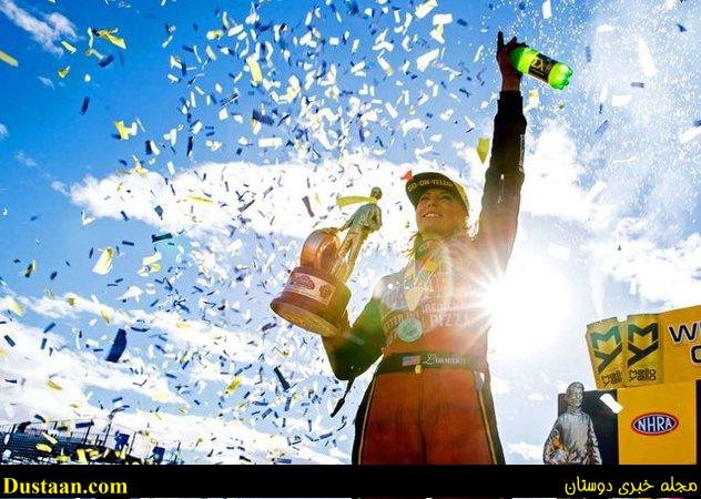 www.dustaan.com-dustaan.com-لئا پریچت پس از قهرمانی در رقابت‌های اتومبیلرانی آمریکا