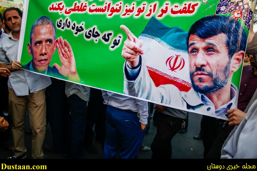 موافقان و مخالفان احمدی نژاد در ملارد به روایت تصویر