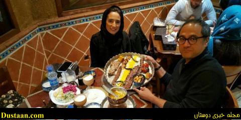 www.dustaan.com-رامبد جوان و همسرش، نگار جواهریان در رستوران