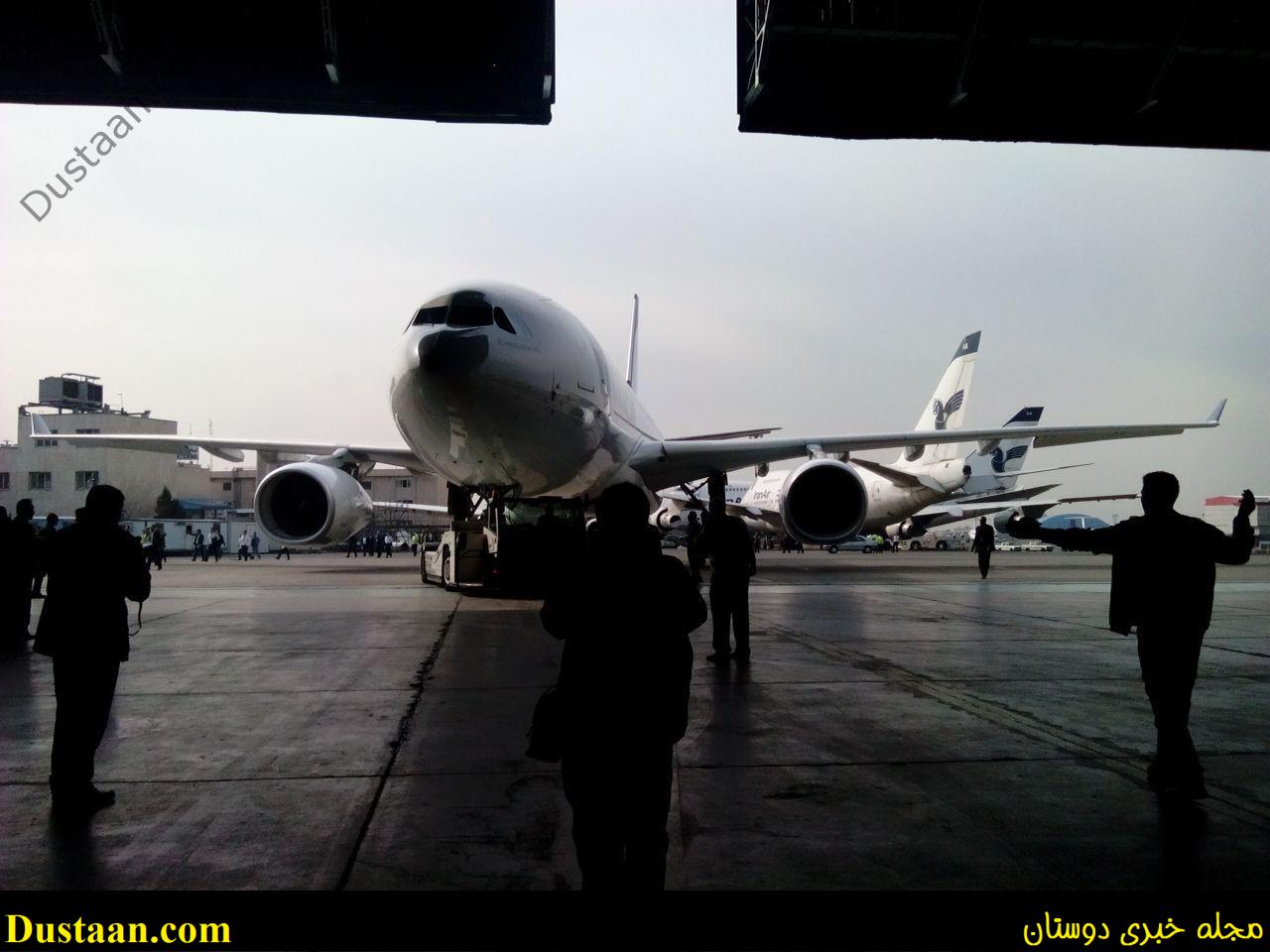 www.dustaan.com-dustaan.com-تصاویری از لحظه ورود هواپیمای جدید ایران&#160;به آشیانه