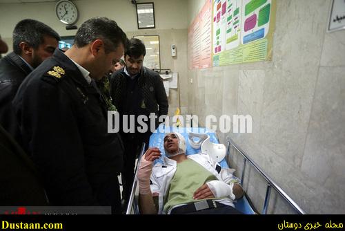 www.dustaan.com-dustaan.com-وضعیت مجروحان پرتاب ترقه به داخل خودرو پلیس/تصاویر