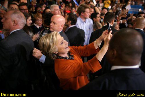 Hillary Clinton poses for a picture with supporters after a campaign rally in Winston-Salem. REUTERS/Carlos Barria