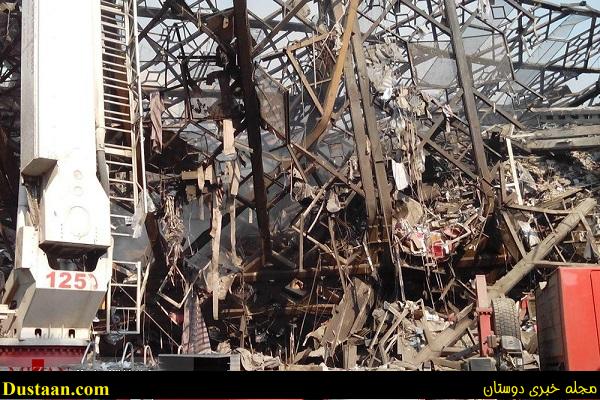 www.dustaan.com-تصاویر جدید از ریزش کامل ساختمان پلاسکو / شهادت دستکم ۳۰ اتش نشان