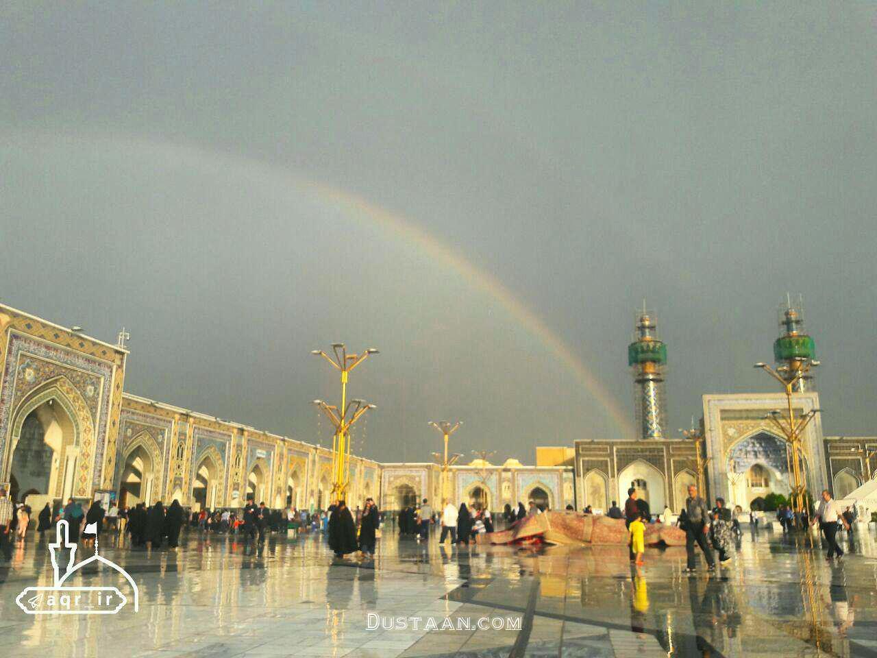 درخشش رنگین‌کمان در حرم امام رضا(ع) 