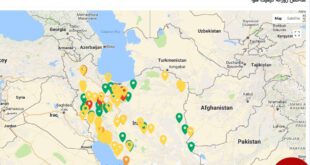 نقشه وضعیت آلودگی هوا شهرها / تهران، تبریز و کرج در وضعیت قرمز